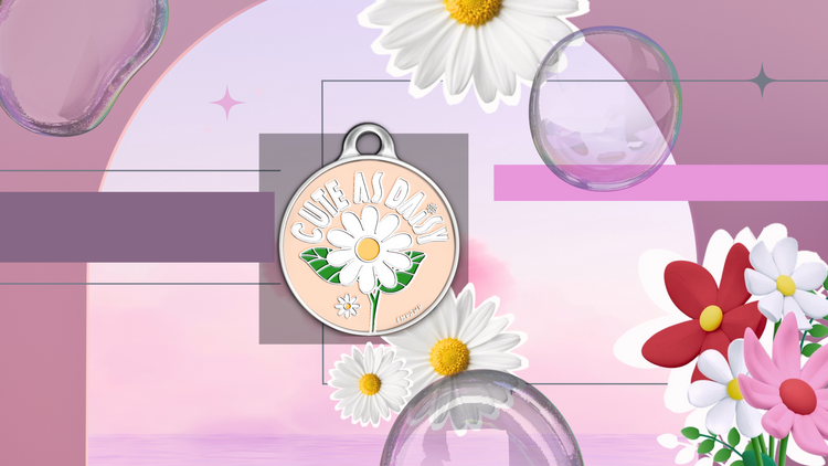 custom pet tags: floral collection