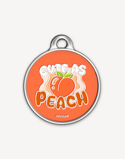 🍑“cute as peach” pet ID tag