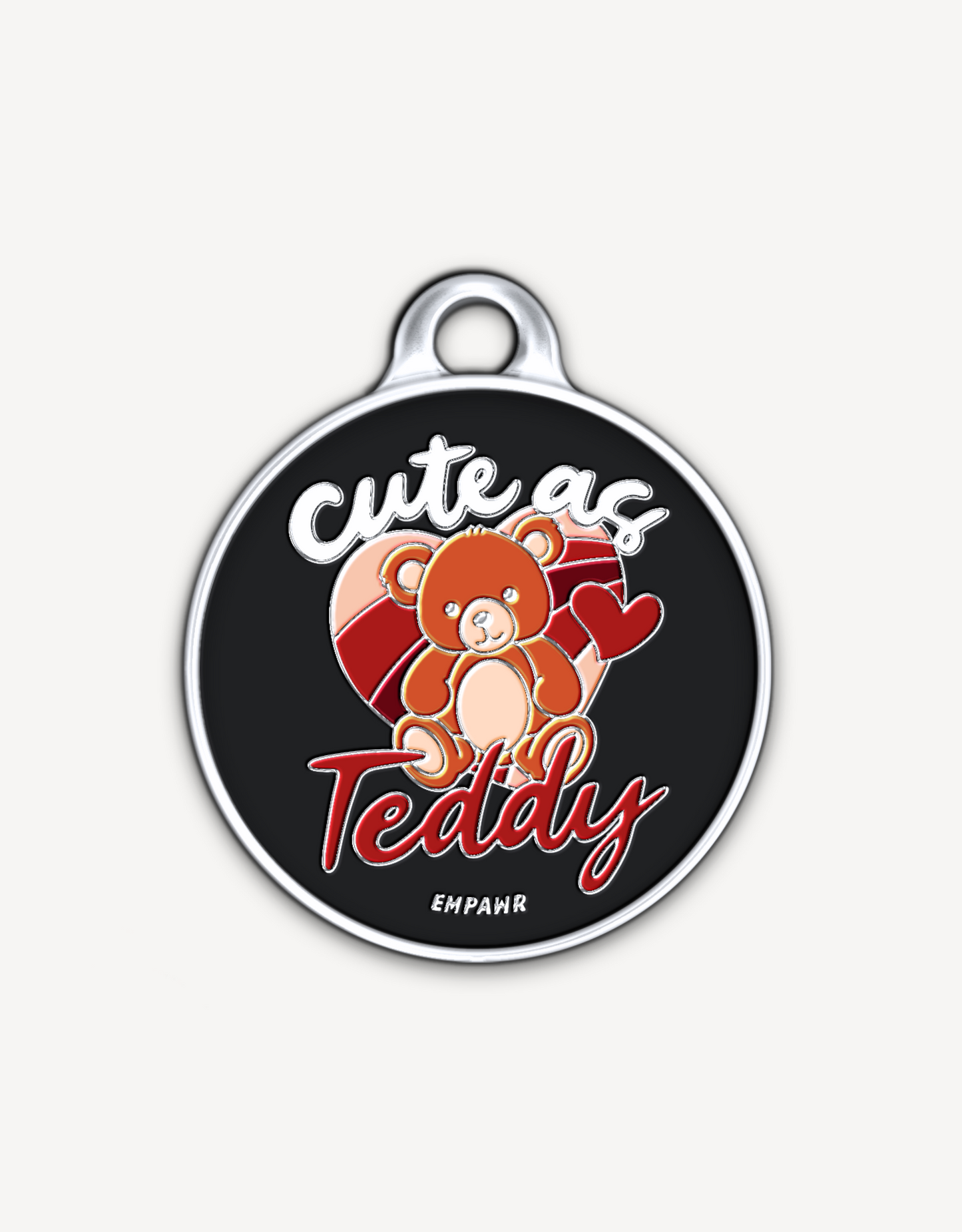🧸“cute as teddy”  pet ID tag