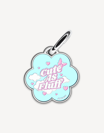 🌸“cute as fluff” pet ID tag - flower