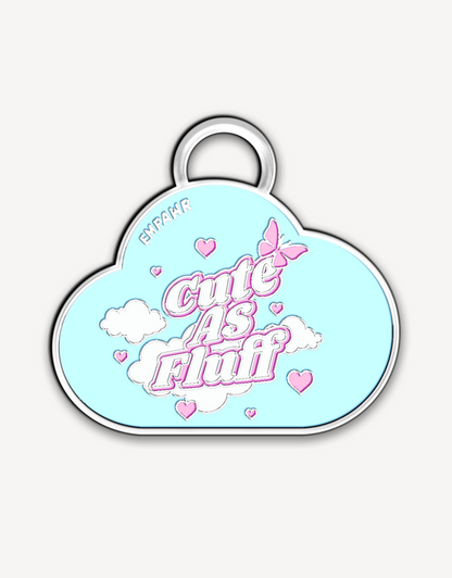 ☁️“cute as fluff” pet ID tag - cloud