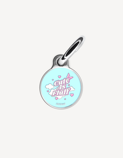 🤍“cute as fluff” pet ID tag - round petite