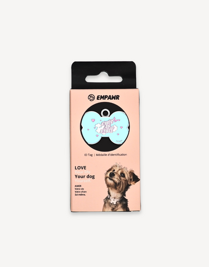 🦴“cute as fluff” pet ID tag - bone