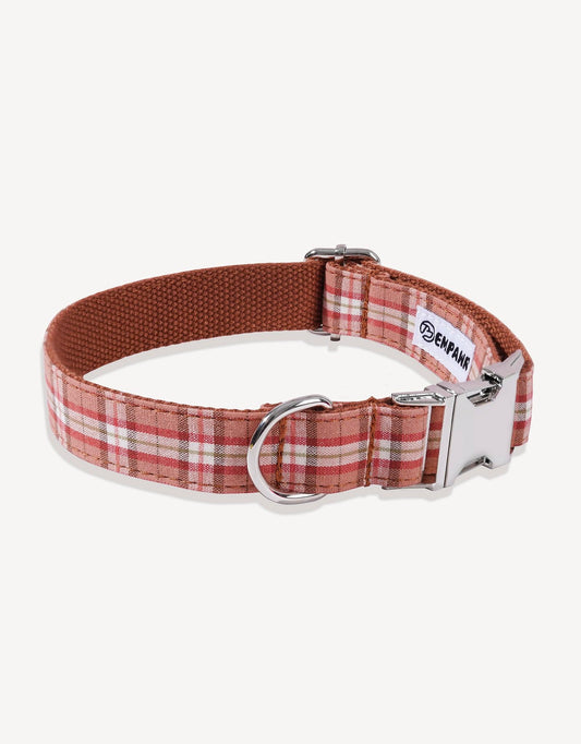 Honey Brown Plaid Dog Collar - Empawr