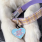 Preppy Plaid Dog Collar - Lilac Purple