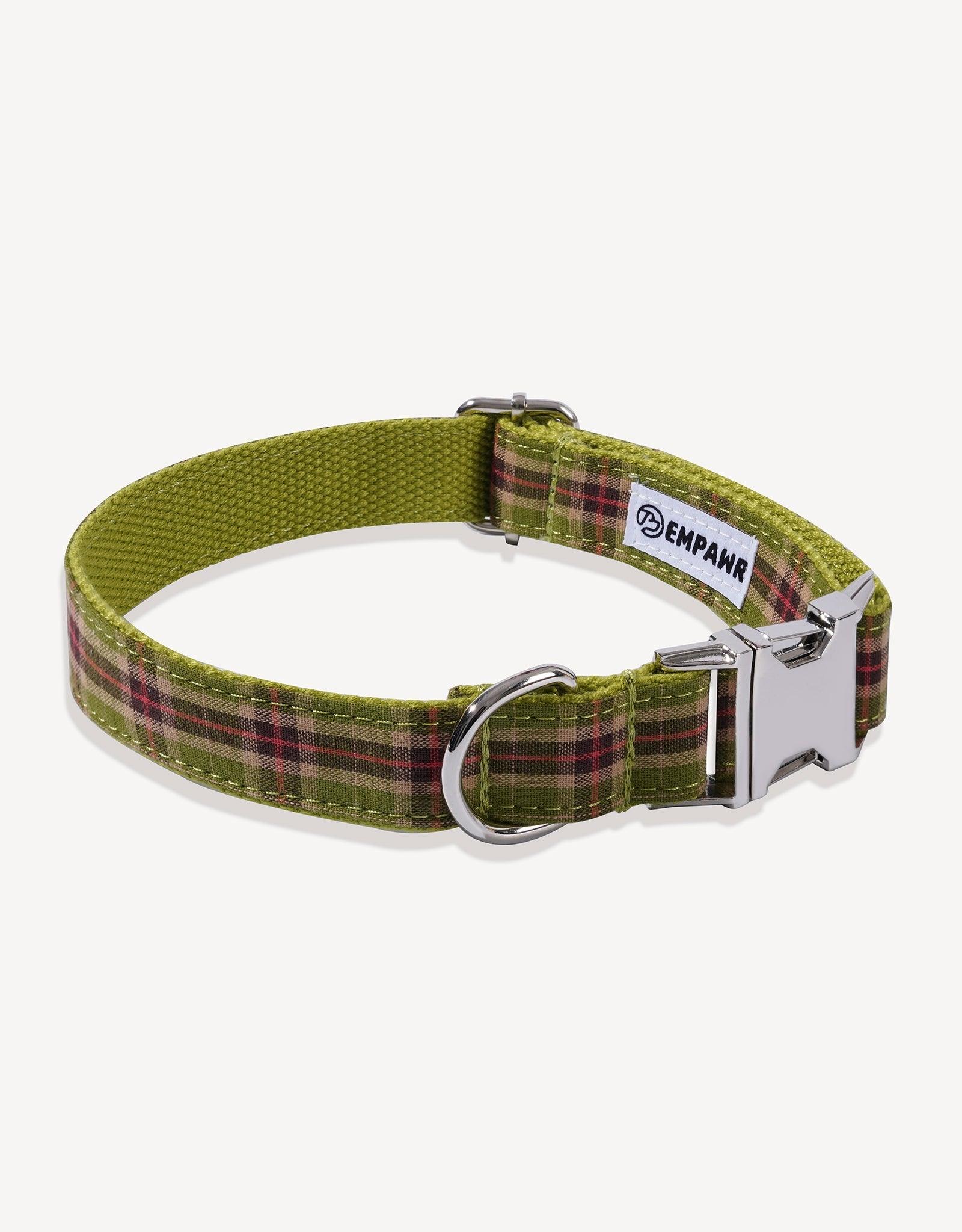 Lucky Green Plaid Dog Collar - Empawr